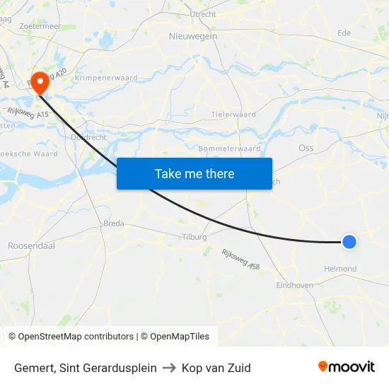 Gemert, Sint Gerardusplein to Kop van Zuid map