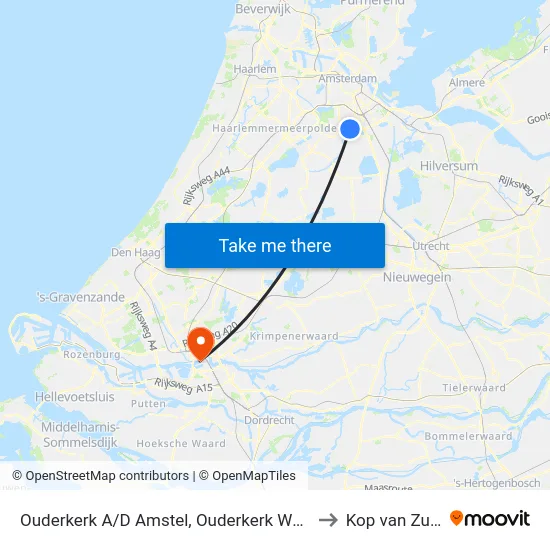 Ouderkerk A/D Amstel, Ouderkerk West to Kop van Zuid map