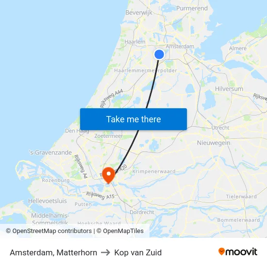 Amsterdam, Matterhorn to Kop van Zuid map