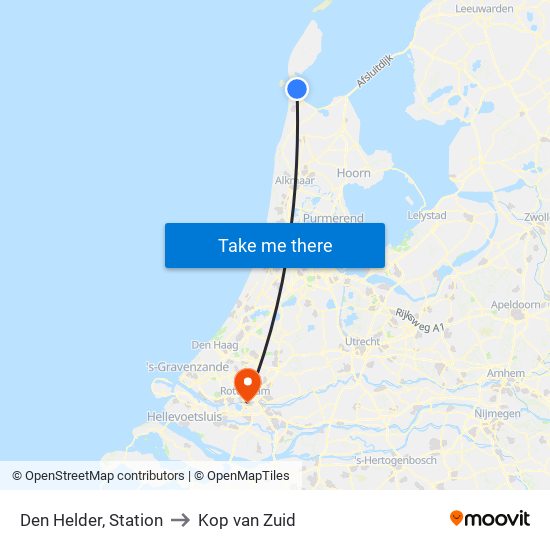 Den Helder, Station to Kop van Zuid map