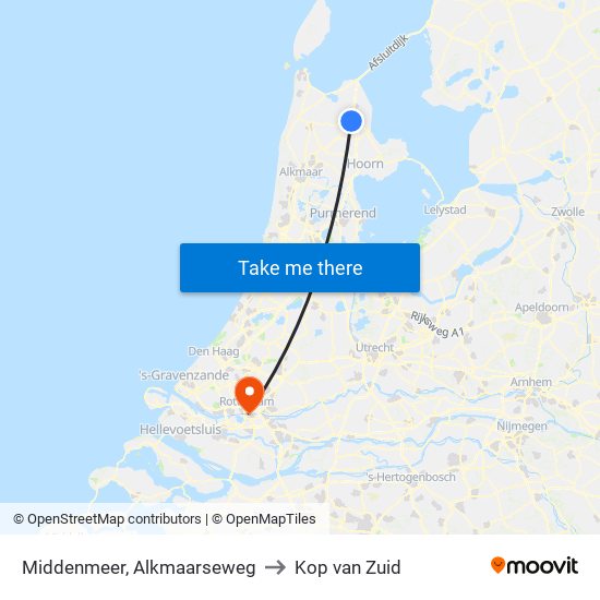 Middenmeer, Alkmaarseweg to Kop van Zuid map