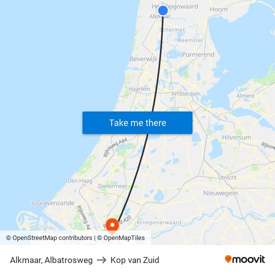 Alkmaar, Albatrosweg to Kop van Zuid map