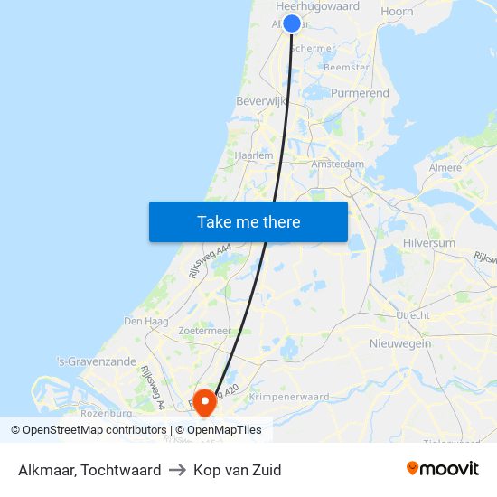 Alkmaar, Tochtwaard to Kop van Zuid map