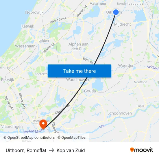 Uithoorn, Romeflat to Kop van Zuid map