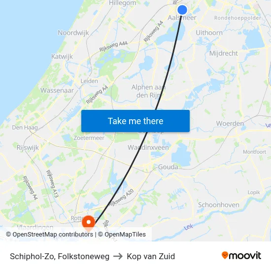 Schiphol-Zo, Folkstoneweg to Kop van Zuid map