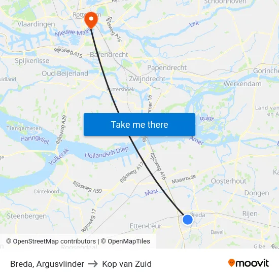 Breda, Argusvlinder to Kop van Zuid map