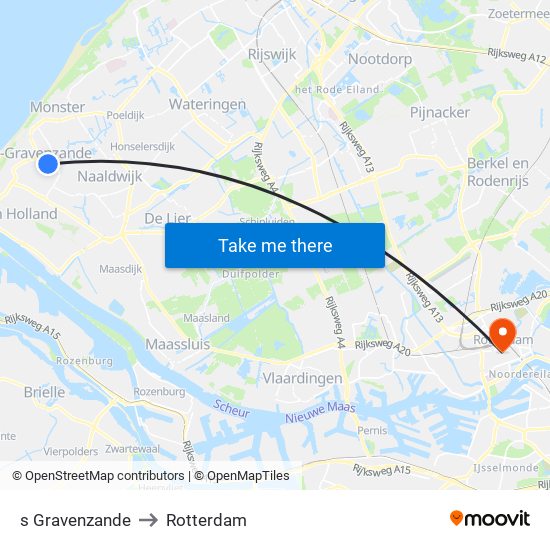 s Gravenzande to Rotterdam map