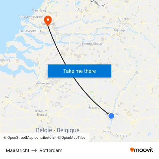 Maastricht to Rotterdam map