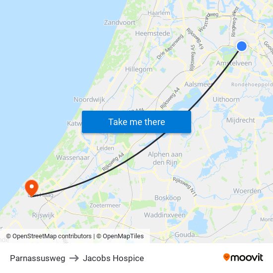 Parnassusweg to Jacobs Hospice map