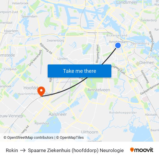 Rokin to Spaarne Ziekenhuis (hoofddorp) Neurologie map