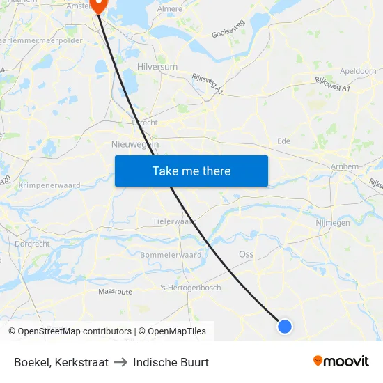 Boekel, Kerkstraat to Indische Buurt map