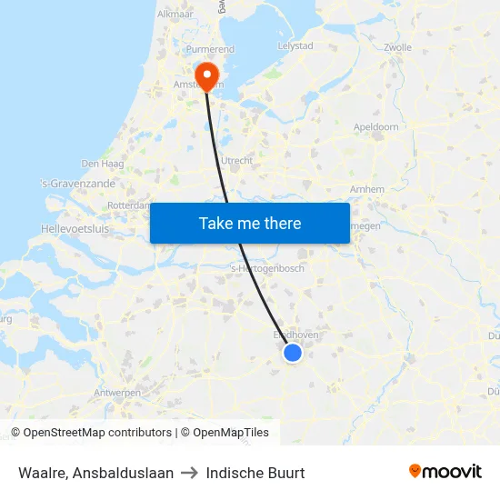 Waalre, Ansbalduslaan to Indische Buurt map