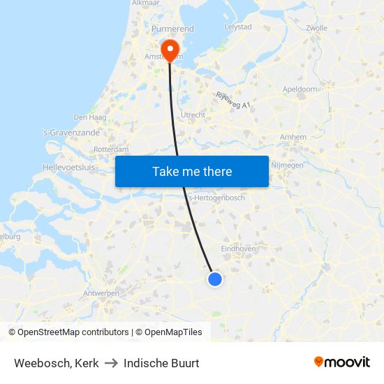 Weebosch, Kerk to Indische Buurt map