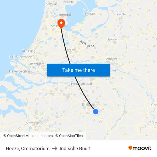 Heeze, Crematorium to Indische Buurt map