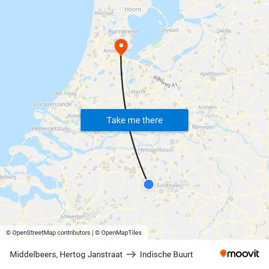 Middelbeers, Hertog Janstraat to Indische Buurt map