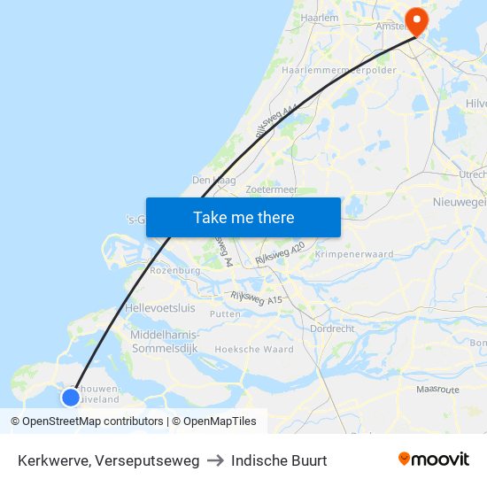 Kerkwerve, Verseputseweg to Indische Buurt map