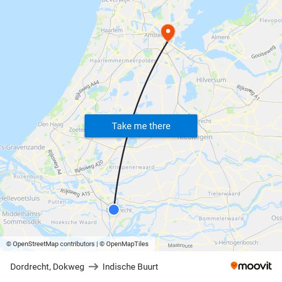 Dordrecht, Dokweg to Indische Buurt map