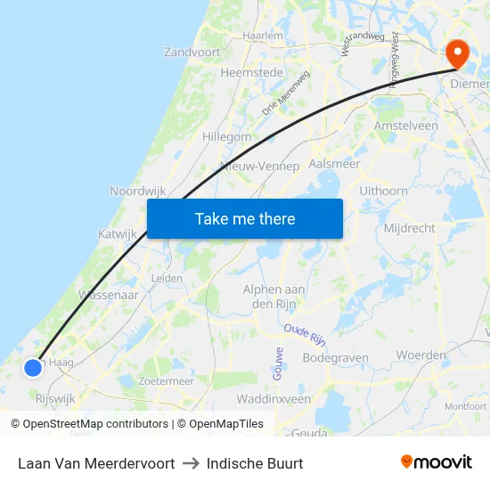 Laan Van Meerdervoort to Indische Buurt map