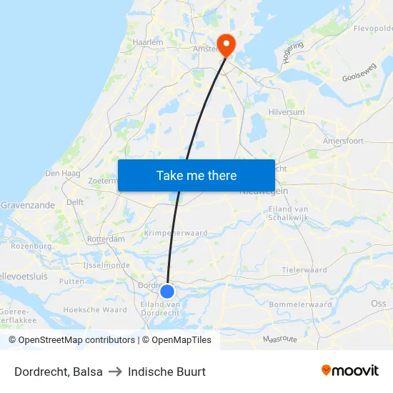 Dordrecht, Balsa to Indische Buurt map