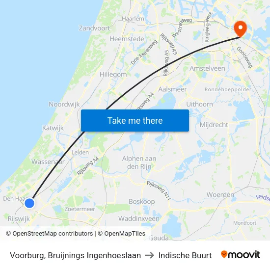 Voorburg, Bruijnings Ingenhoeslaan to Indische Buurt map