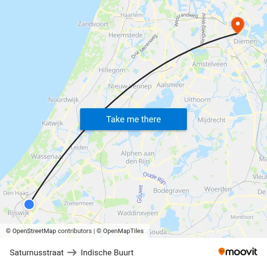 Saturnusstraat to Indische Buurt map