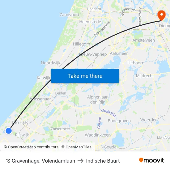'S-Gravenhage, Volendamlaan to Indische Buurt map