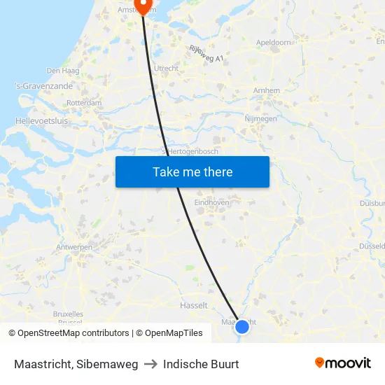 Maastricht, Sibemaweg to Indische Buurt map