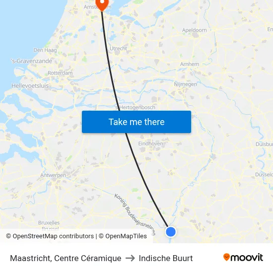 Maastricht, Centre Céramique to Indische Buurt map