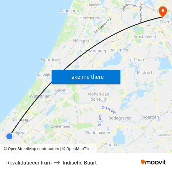 Revalidatiecentrum to Indische Buurt map