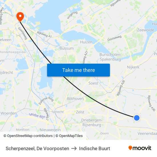 Scherpenzeel, De Voorposten to Indische Buurt map