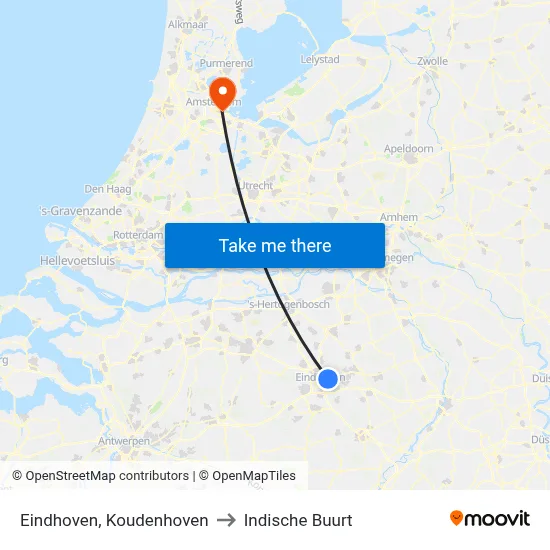 Eindhoven, Koudenhoven to Indische Buurt map