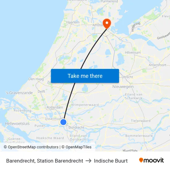 Barendrecht, Station Barendrecht to Indische Buurt map