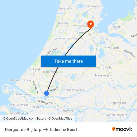 Diergaarde Blijdorp to Indische Buurt map