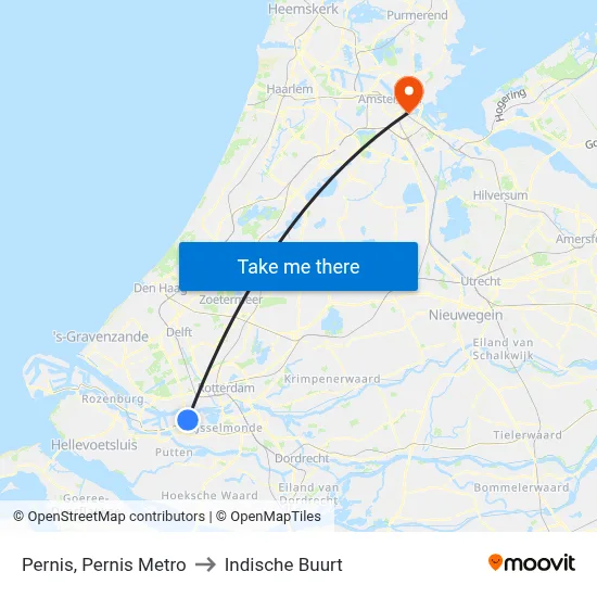 Pernis, Pernis Metro to Indische Buurt map