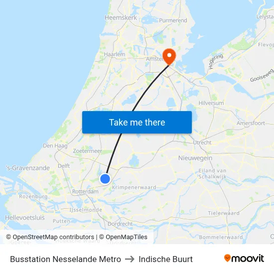 Busstation Nesselande Metro to Indische Buurt map