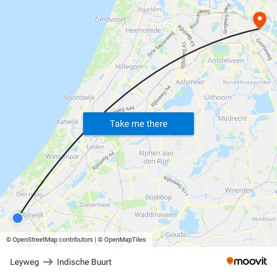 Leyweg to Indische Buurt map