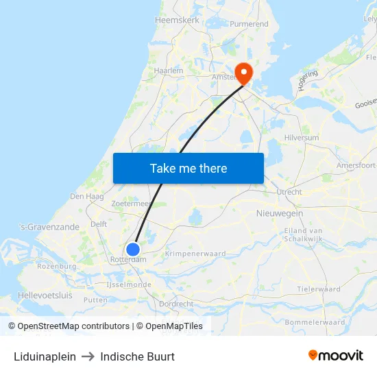 Liduinaplein to Indische Buurt map