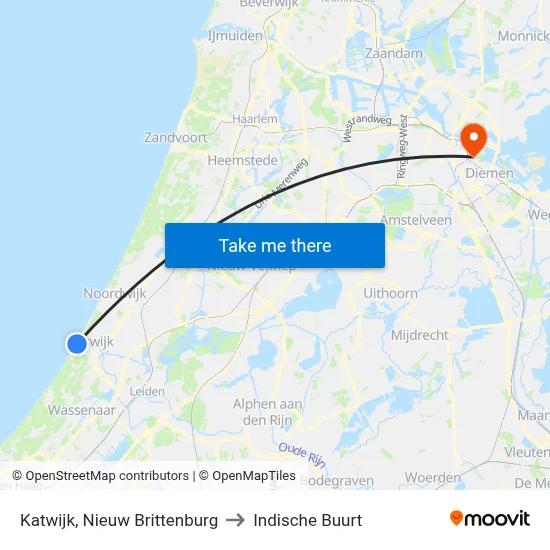 Katwijk, Nieuw Brittenburg to Indische Buurt map