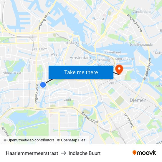 Haarlemmermeerstraat to Indische Buurt map
