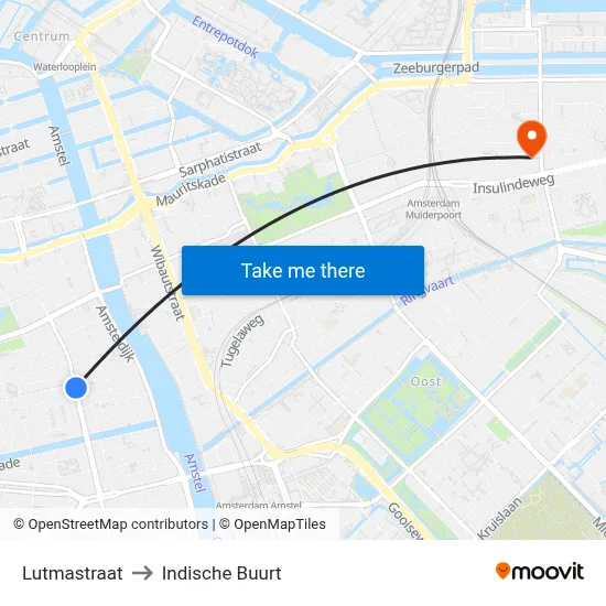 Lutmastraat to Indische Buurt map