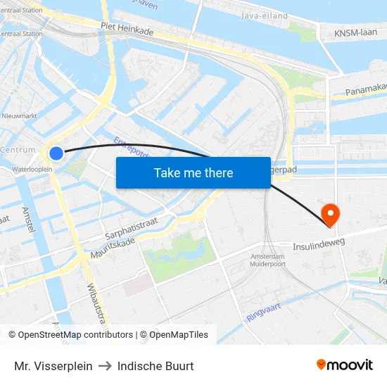 Mr. Visserplein to Indische Buurt map