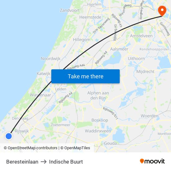 Beresteinlaan to Indische Buurt map