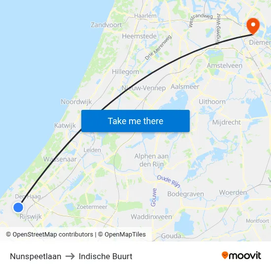 Nunspeetlaan to Indische Buurt map
