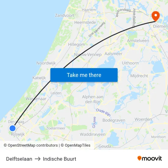 Delftselaan to Indische Buurt map
