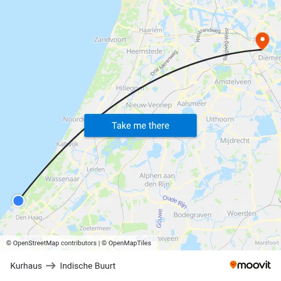 Kurhaus to Indische Buurt map
