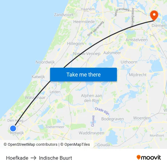Hoefkade to Indische Buurt map