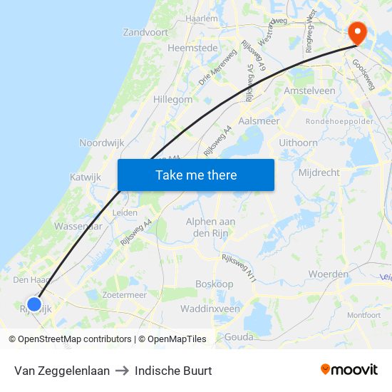 Van Zeggelenlaan to Indische Buurt map