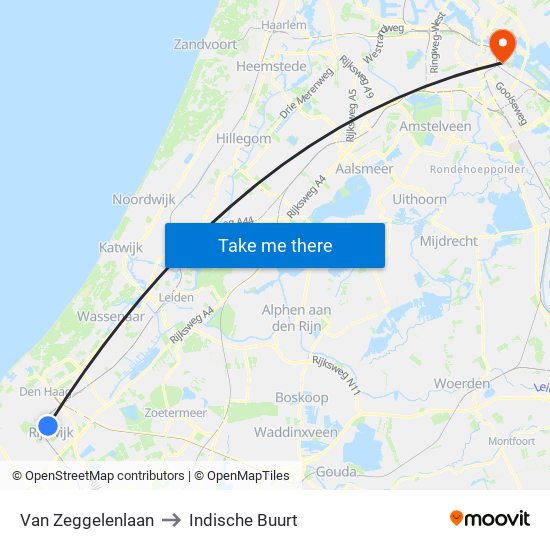Van Zeggelenlaan to Indische Buurt map