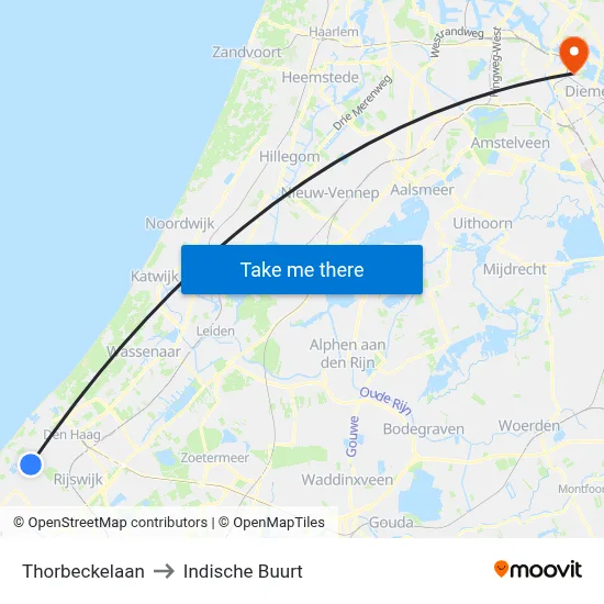 Thorbeckelaan to Indische Buurt map