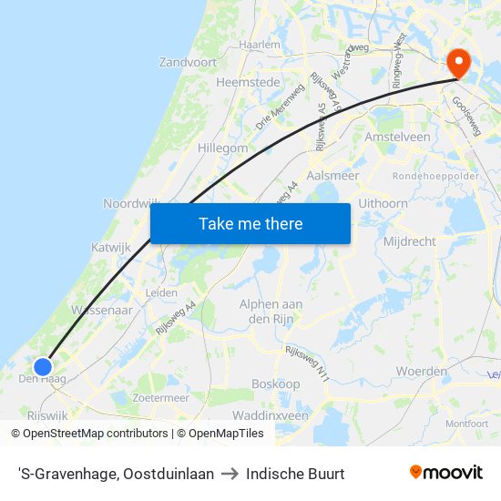 'S-Gravenhage, Oostduinlaan to Indische Buurt map